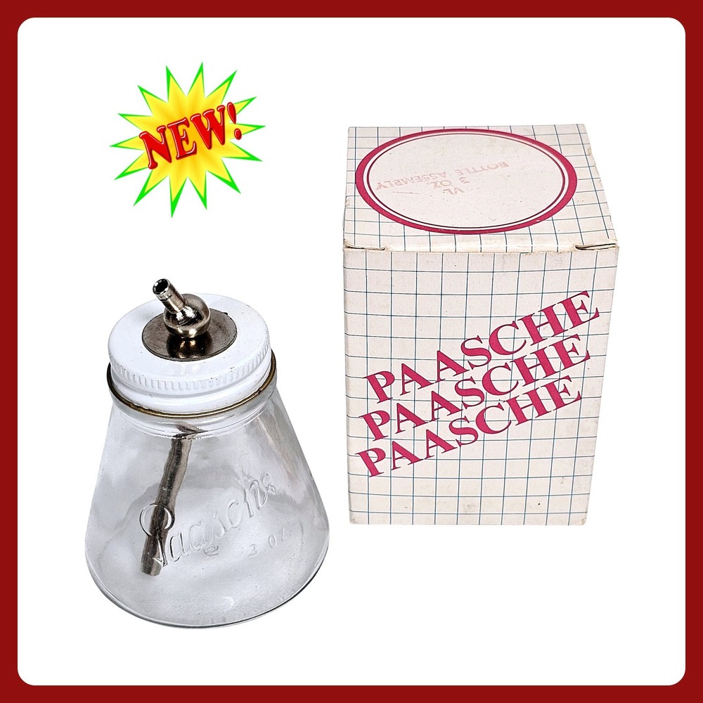 Paasche VL 3 oz Airbrush Bottle Assembly Glass Paint Jar New